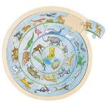 Puzzle madera circular con marco de 27 piezas - Animales