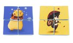 Puzzle gigante 4 peças de dupla face - Hamster e Esquilo - 50x50x10 cm
