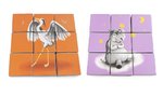 Puzzle gigante 9 peças de dupla face - Garça e Rinoceronte - 75x75x10 cm