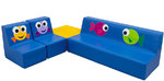 Conjunto de sofás com quadrado peixes - 140 x 100 x 37 cm - Assento 17 cm