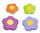 Conjunto de 4 cojines de flores - 35x5x5 cm