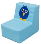 Sofá individual passaros azul - 30 x 40 x 37 cm - Assento 17 cm