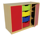 Armario abierto mediano - 4 estantes y 3 particiones - 105x45x80 cm