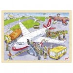 Puzzle de madera con marco 96 piezas - Aeropuerto