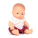 Bebé Asiático com roupa - Menina - 21 cm