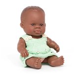 Bebé Africano com roupa - Menina - 21 cm