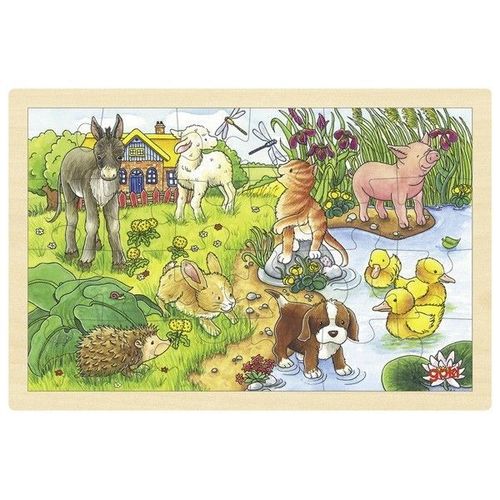 Puzzle de madera con marco 24 piezas - Cachorritos