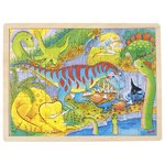Puzzle de madera con marco 48 piezas - Dinosaurio