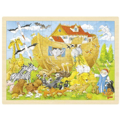 Puzzle de madera con marco 96 piezas - La Arca de Noé