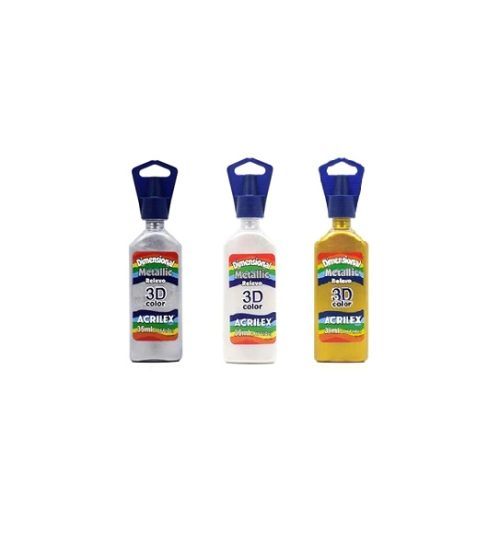 COD-AC-1221.0 Tinta Relevo Acrilex 3D Metalico - 35 ml