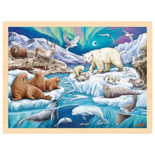 GK-57328.jpg Puzzle madeira com moldura 96 peças - Animais do Artico