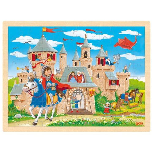 Puzzle madeira com moldura 96 peças - Castelo
