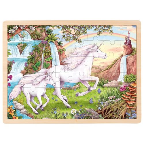 GK-57366.jpg Puzzle madeira com moldura 48 peças - Unicórnio