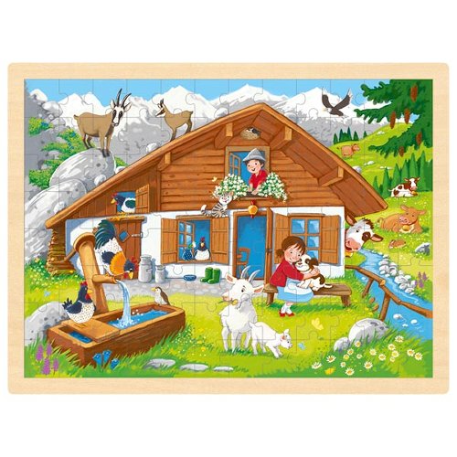 GK-57381.jpg Puzzle madeira com moldura 96 peças - Nos Alpes