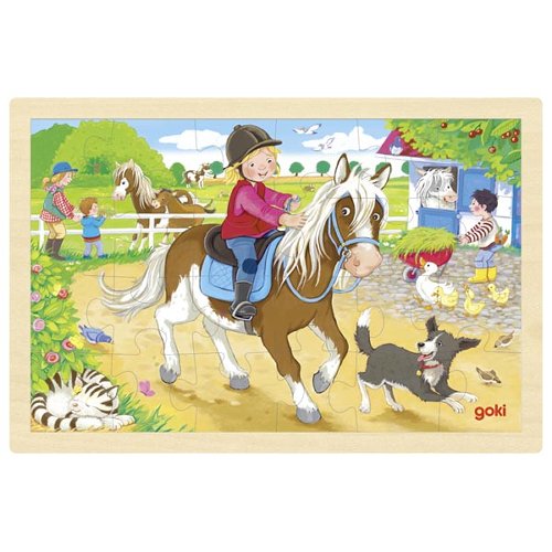 Puzzle madeira com moldura 24 peças - Poneis