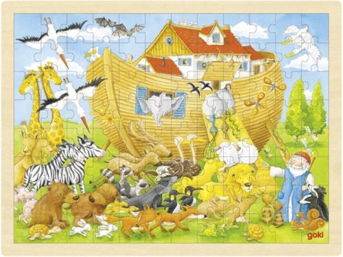 GK-57535.jpg Puzzle madeira com moldura 96 peças - Arca do Noé