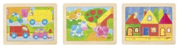 Puzzle madeira com moldura 24 peças - Sortido