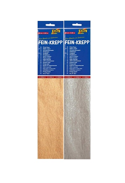Papel Crepe Fino - Dourado ou Prateado