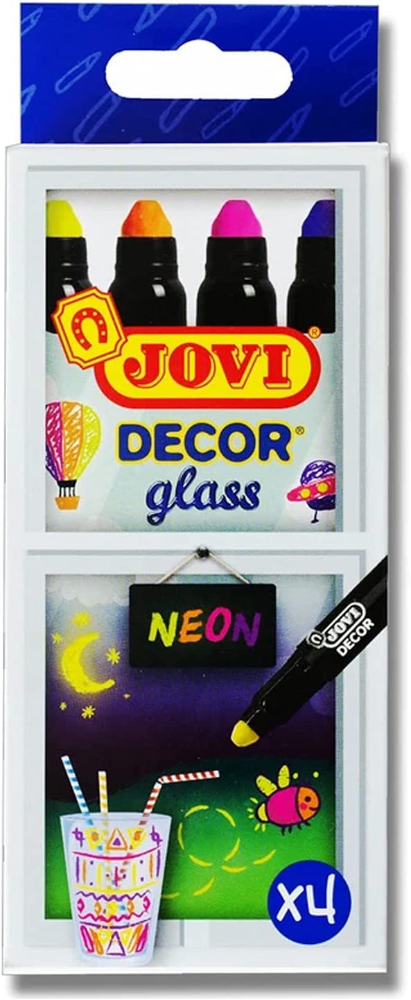 Lápis de cera Neon para vidro - 4 cores