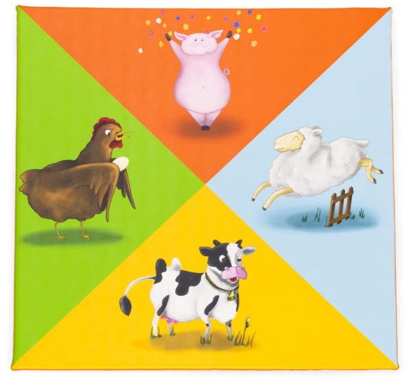 Tapete animais da fazenda - 130x130x3 cm
