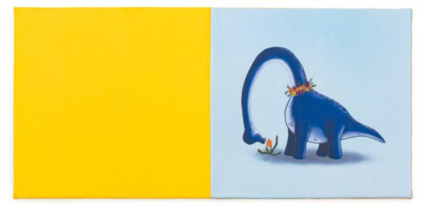 Tapete bicolor dino no jardim - 200x100x3 cm