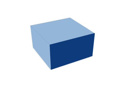 Meio Cubo Azul - 48 x 48 x 25 cm